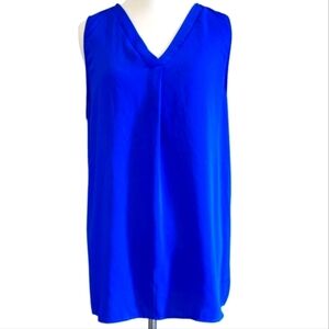 Pleione Navy Blue Hi-Low Sleeveless V Neck Top Size M